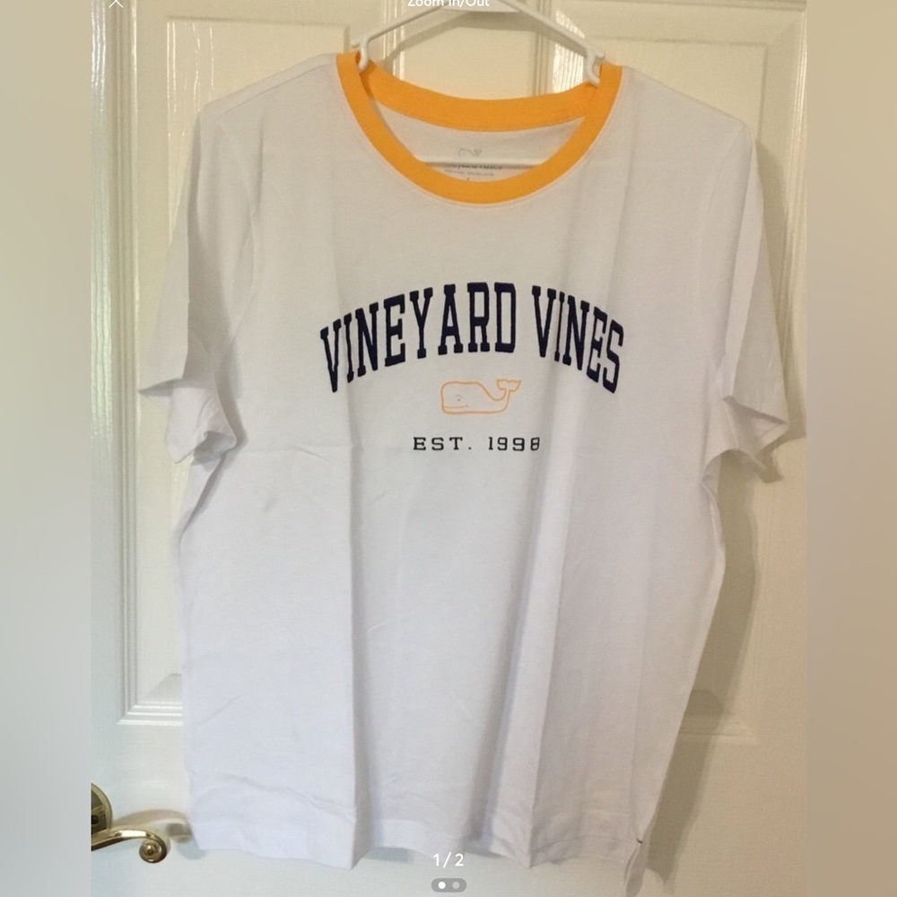 Vineyard Vines Ringer White Short Sleeve Tee Women’s Large